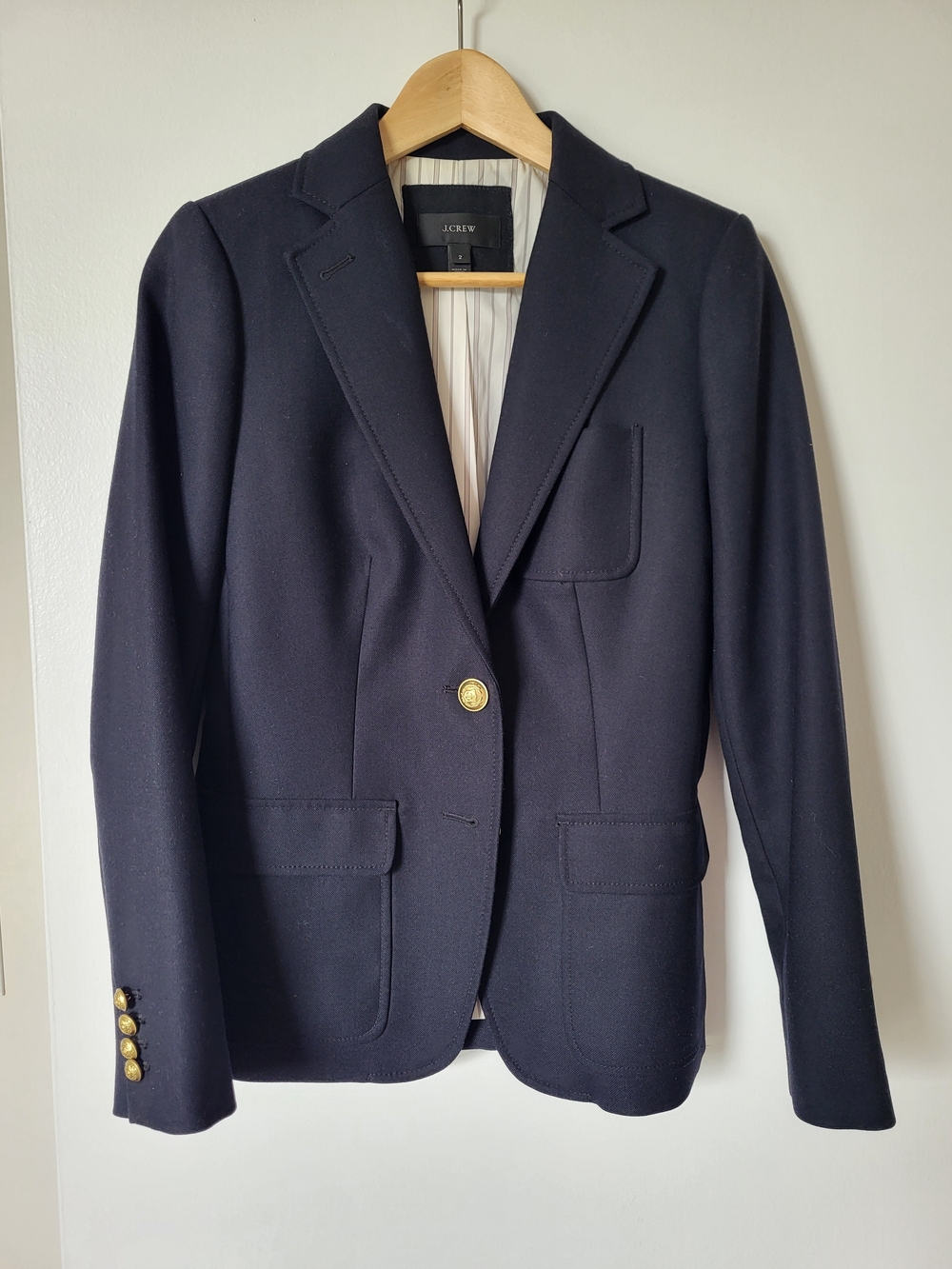 J. Crew Women's Wool Rhodes Blazer Navy Size 2